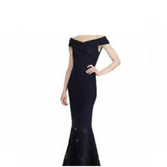 Lauren Ralph Lauren Dresses & Skirts - Ralph Lauren 10 Claudinah Navy Blue Lace Off Shoulder Mermaid Evening Dress Gown